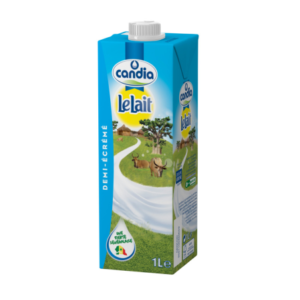 LAIT CANDIA DEMI ECREMEE 1L
